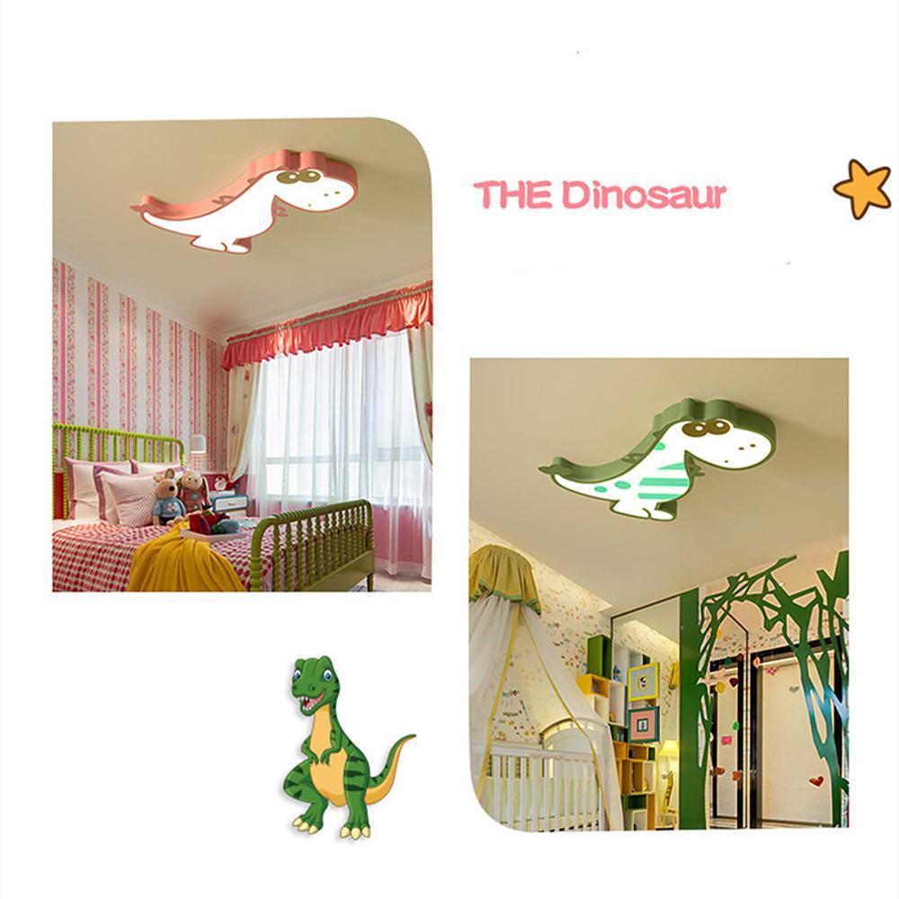 Modern Dinosaur LED Ceiling Lamp Dimmable Flush Mount Lighting for Kids Bedroom and Playroom