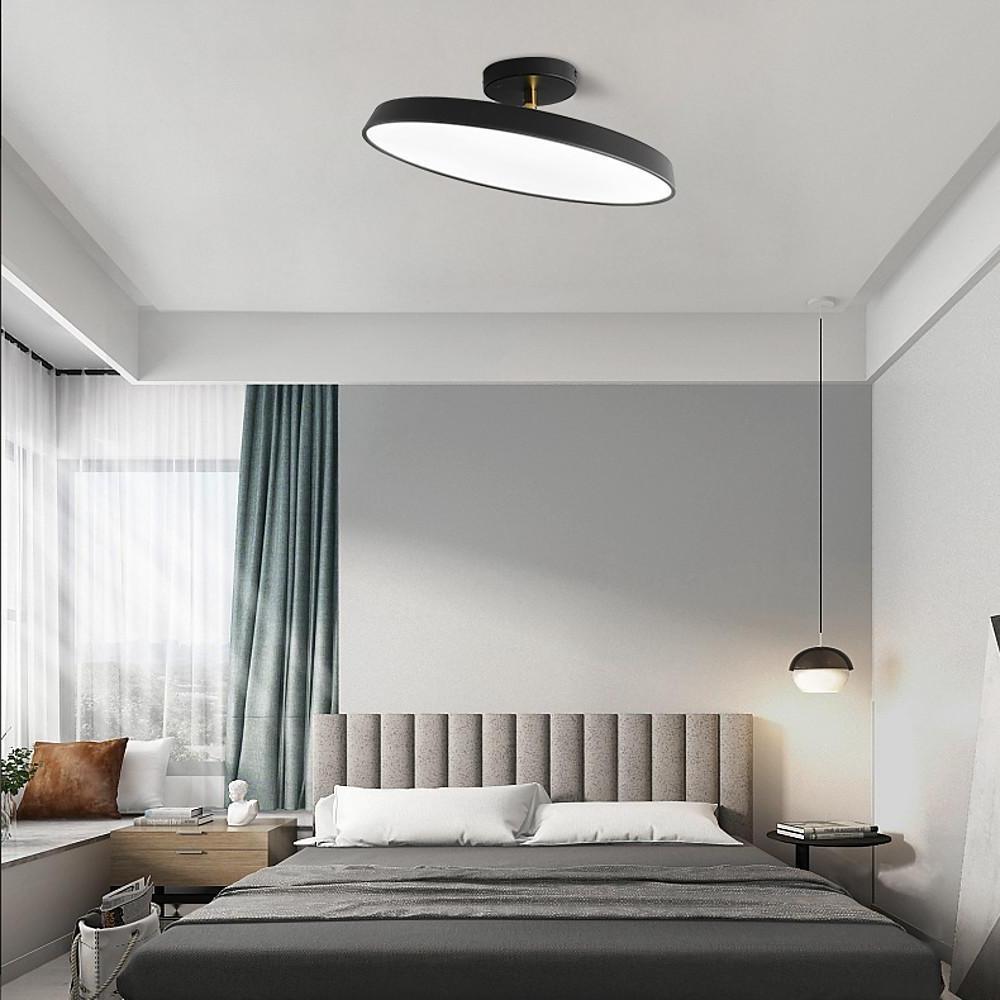 Modern Adjustable Circular LED Nordic Ceiling Light Flush Mount Fixture for Bedroom and Dining Room