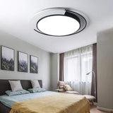 Modern LED Flush Mount Ceiling Light Round Aluminum 18 Inch Low Profile Fixture for Bedroom