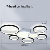 Modern Geometric Multiple Ring LED Flush Mount Ceiling Light Nordic Circle Chandelier for Living Room