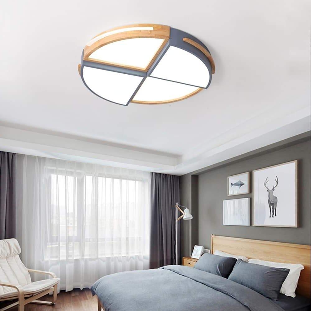 Modern Geometric Quartered Circle LED Flush Mount Ceiling Light Dimmable Lamp