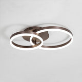 Modern Nordic Gold 2 Ring LED Flush Mount Ceiling Light Fixture for Home Decor