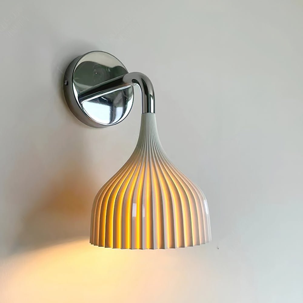 E Modern Minimalist Chrome Wall Sconce Indoor Glass Globe Bedside Reading Light