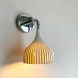 E Modern Minimalist Chrome Wall Sconce Indoor Glass Globe Bedside Reading Light