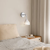 E Modern Minimalist Chrome Wall Sconce Indoor Glass Globe Bedside Reading Light