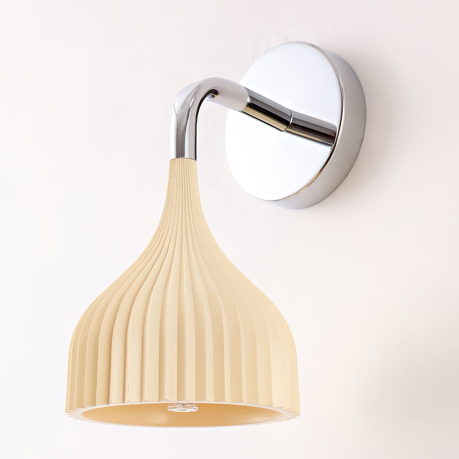 E Modern Minimalist Chrome Wall Sconce Indoor Glass Globe Bedside Reading Light