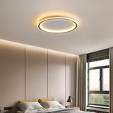 Modern Round LED Ceiling Light Ultra Thin Black Flush Mount Fixture for Bedrooms
