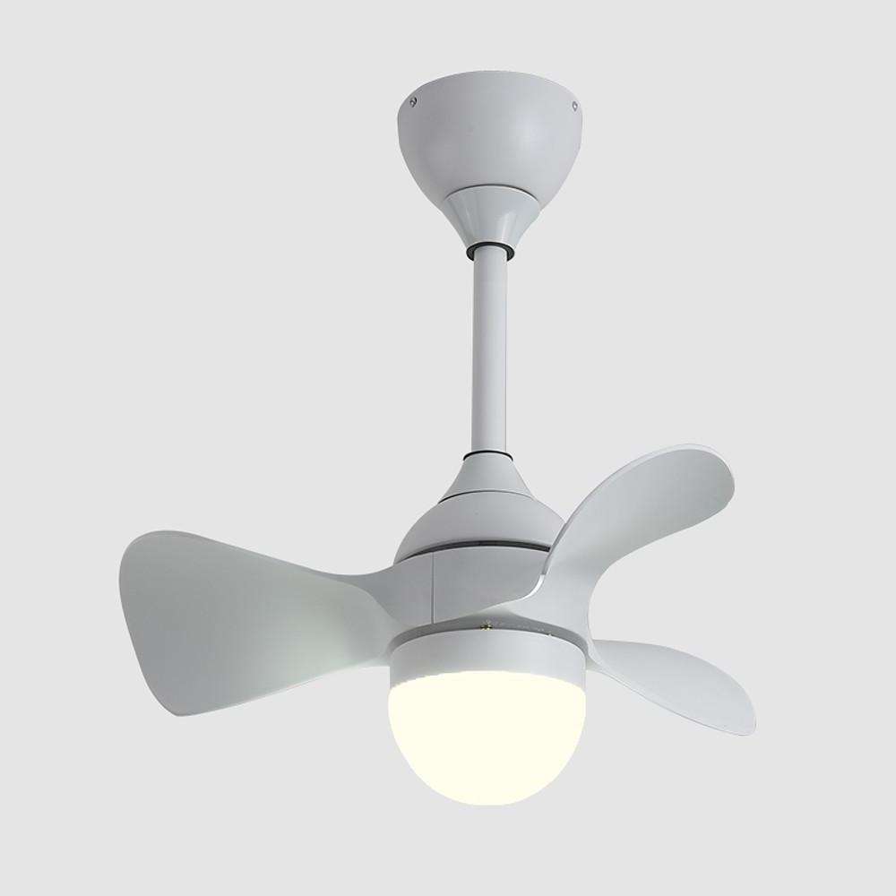 Nordic LED Ceiling Fan Light with Dimmable Remote Control 22 Inch Modern Flush Mount Fixture