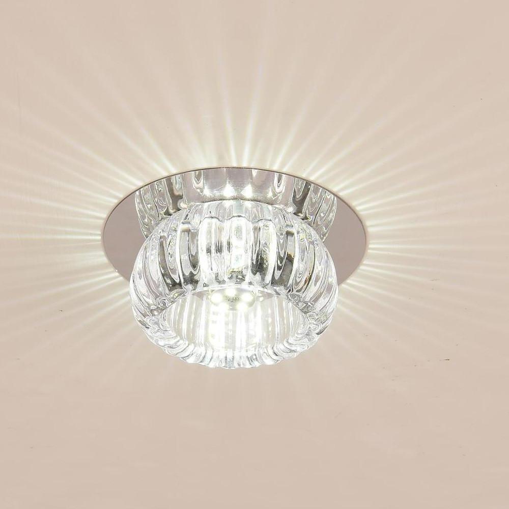 Modern Crystal Geometric LED Flush Mount Ceiling Light for Kitchen and Entryway