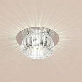 Modern Crystal Geometric LED Flush Mount Ceiling Light for Kitchen and Entryway