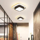 Modern Geometric LED Flush Mount Ceiling Light Square and Round Metal Cluster Lighting