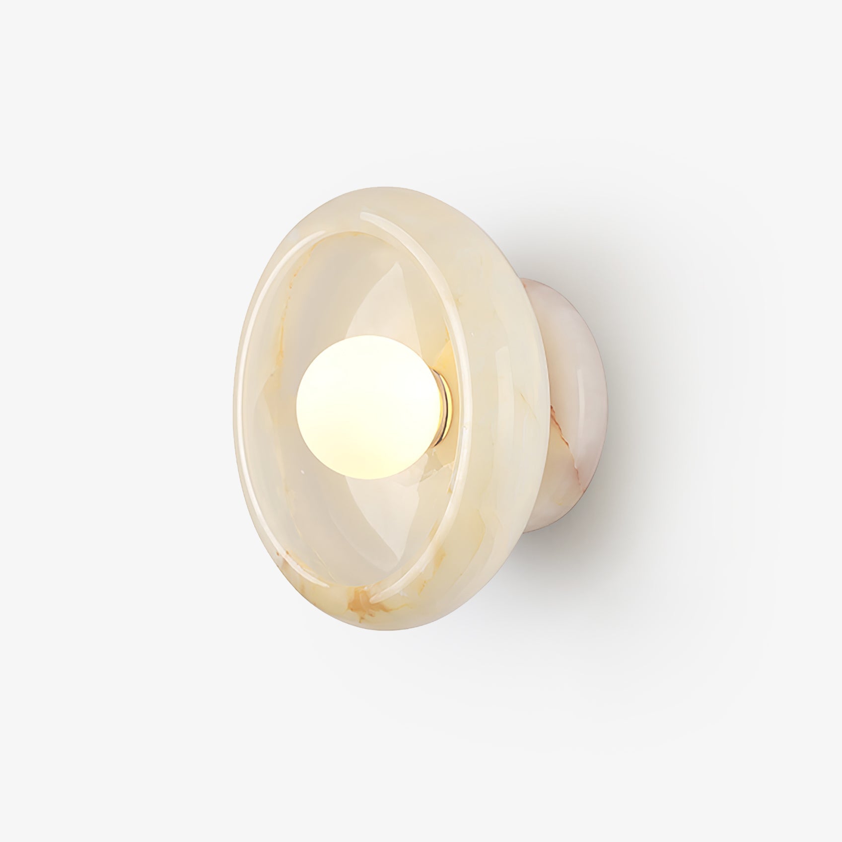 Eclipse Natural Jade Alabaster Wall Sconce Modern Minimalist Stone Lighting