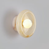 Eclipse Natural Jade Alabaster Wall Sconce Modern Minimalist Stone Lighting