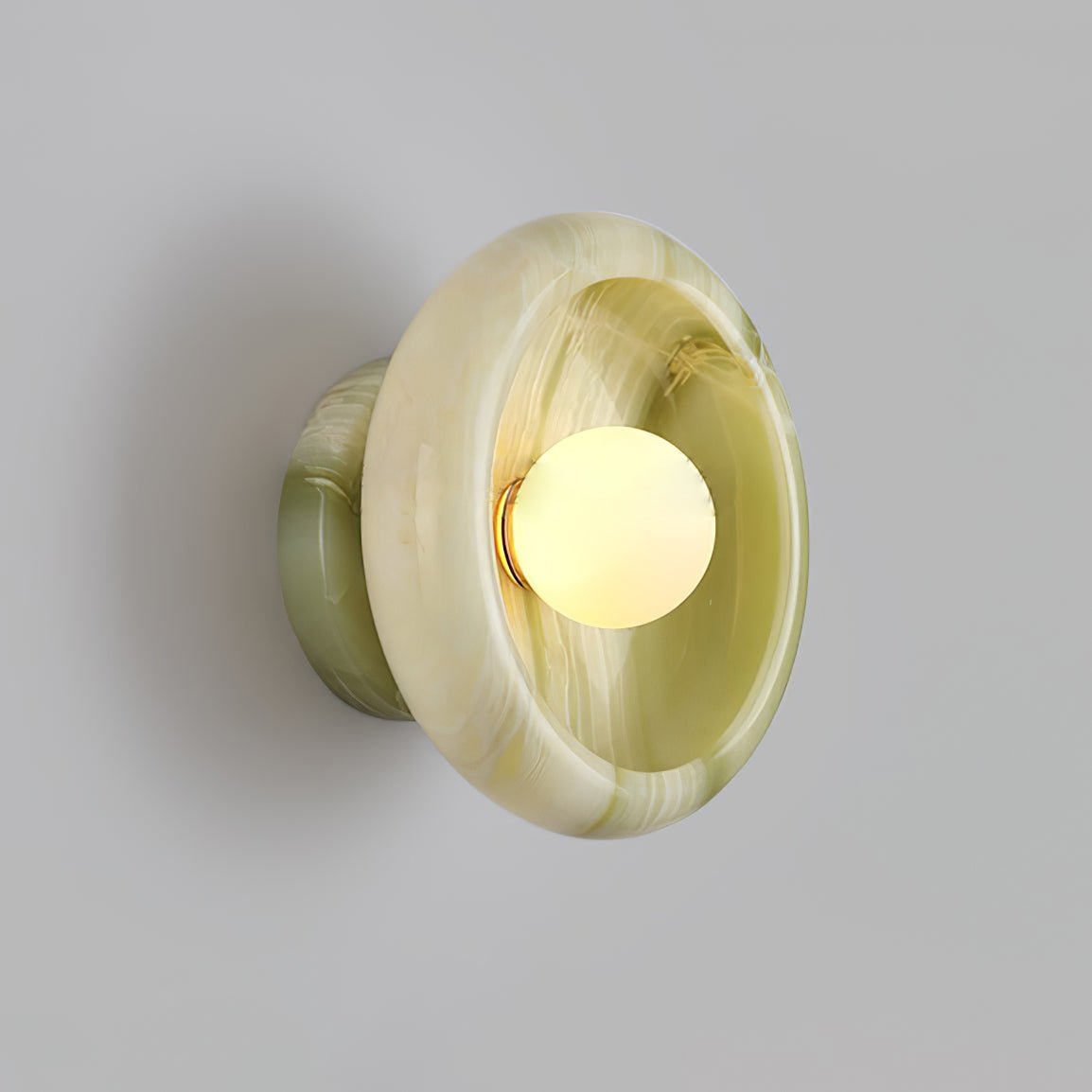 Eclipse Natural Jade Alabaster Wall Sconce Modern Minimalist Stone Lighting