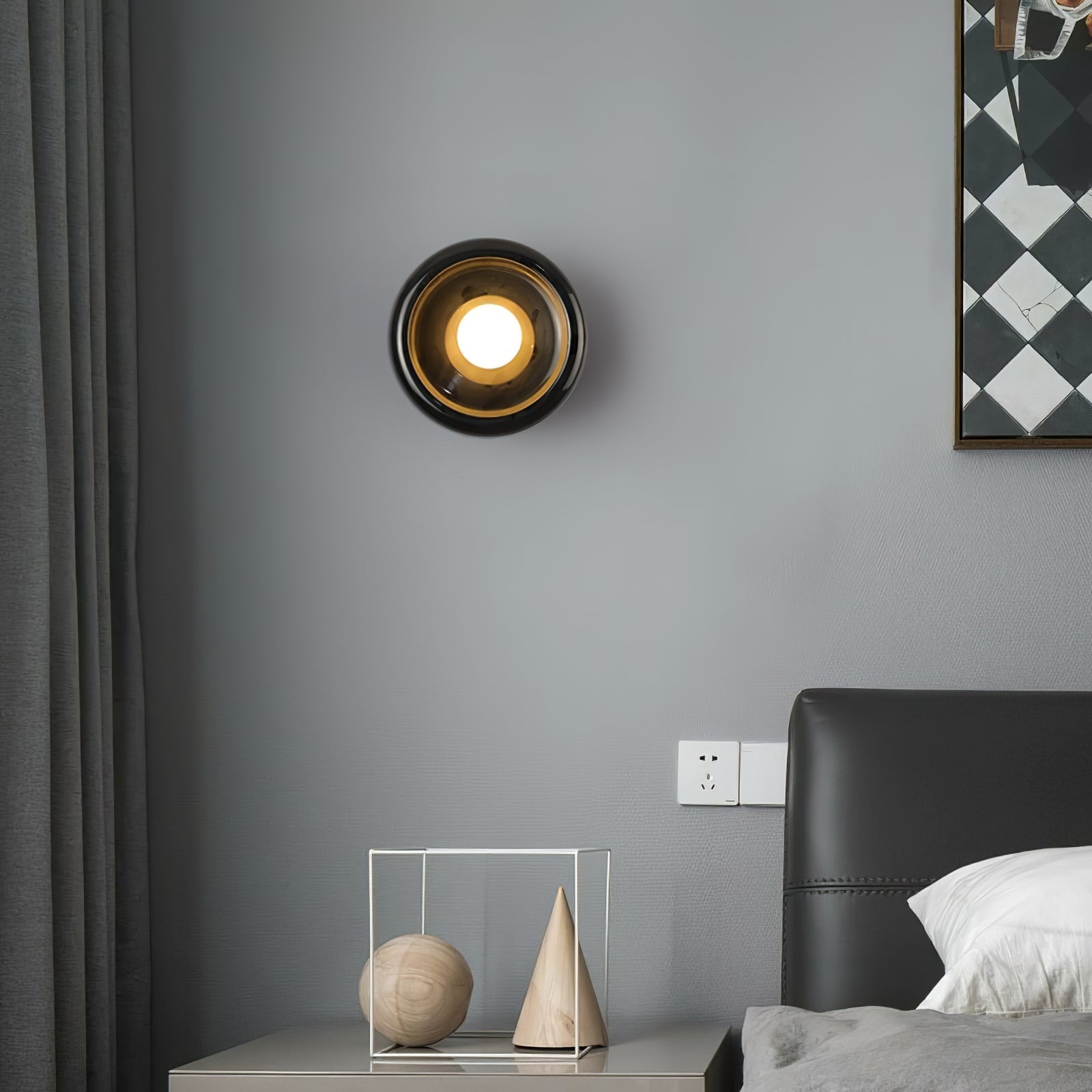 Eclipse Natural Jade Alabaster Wall Sconce Modern Minimalist Stone Lighting