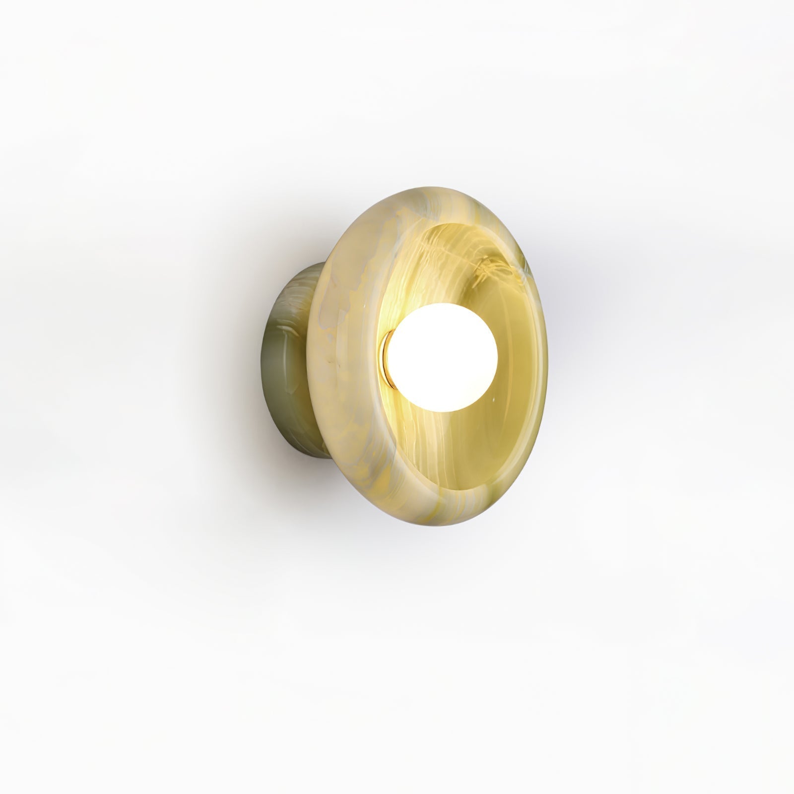 Eclipse Natural Jade Alabaster Wall Sconce Modern Minimalist Stone Lighting