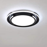 Modern Circular Black Flush Mount LED Ceiling Light Nordic Dimmable Round Fixture 20 Inch