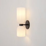 Edie Modern Geometric Wall Sconce with Opal Glass Shade and Brass Finish