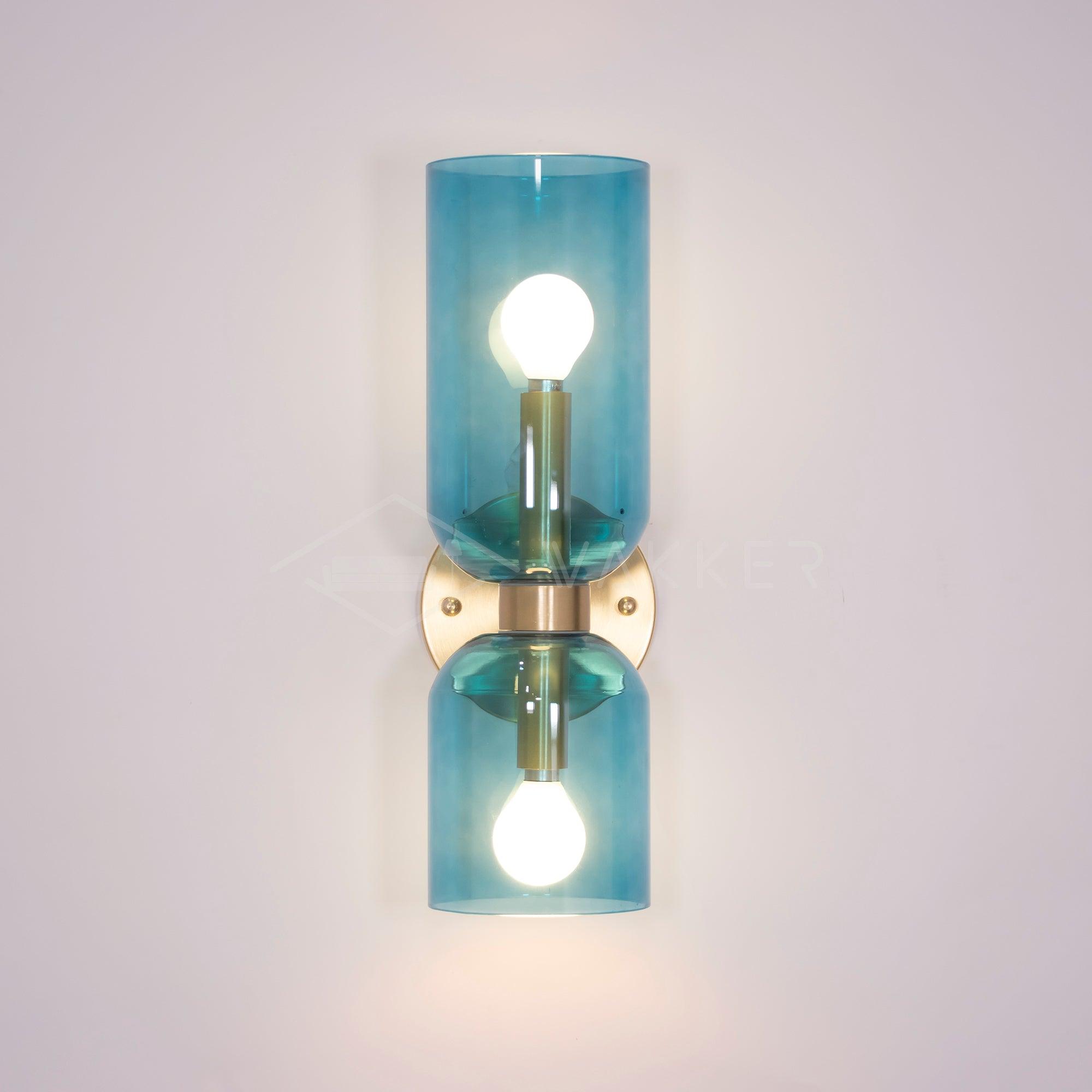 Edie Modern Geometric Wall Sconce with Opal Glass Shade and Brass Finish