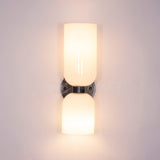 Edie Modern Geometric Wall Sconce with Opal Glass Shade and Brass Finish