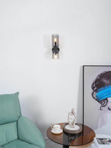 Edie Modern Geometric Wall Sconce with Opal Glass Shade and Brass Finish