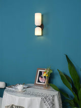 Edie Modern Geometric Wall Sconce with Opal Glass Shade and Brass Finish