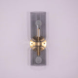 Edie Modern Geometric Wall Sconce with Opal Glass Shade and Brass Finish