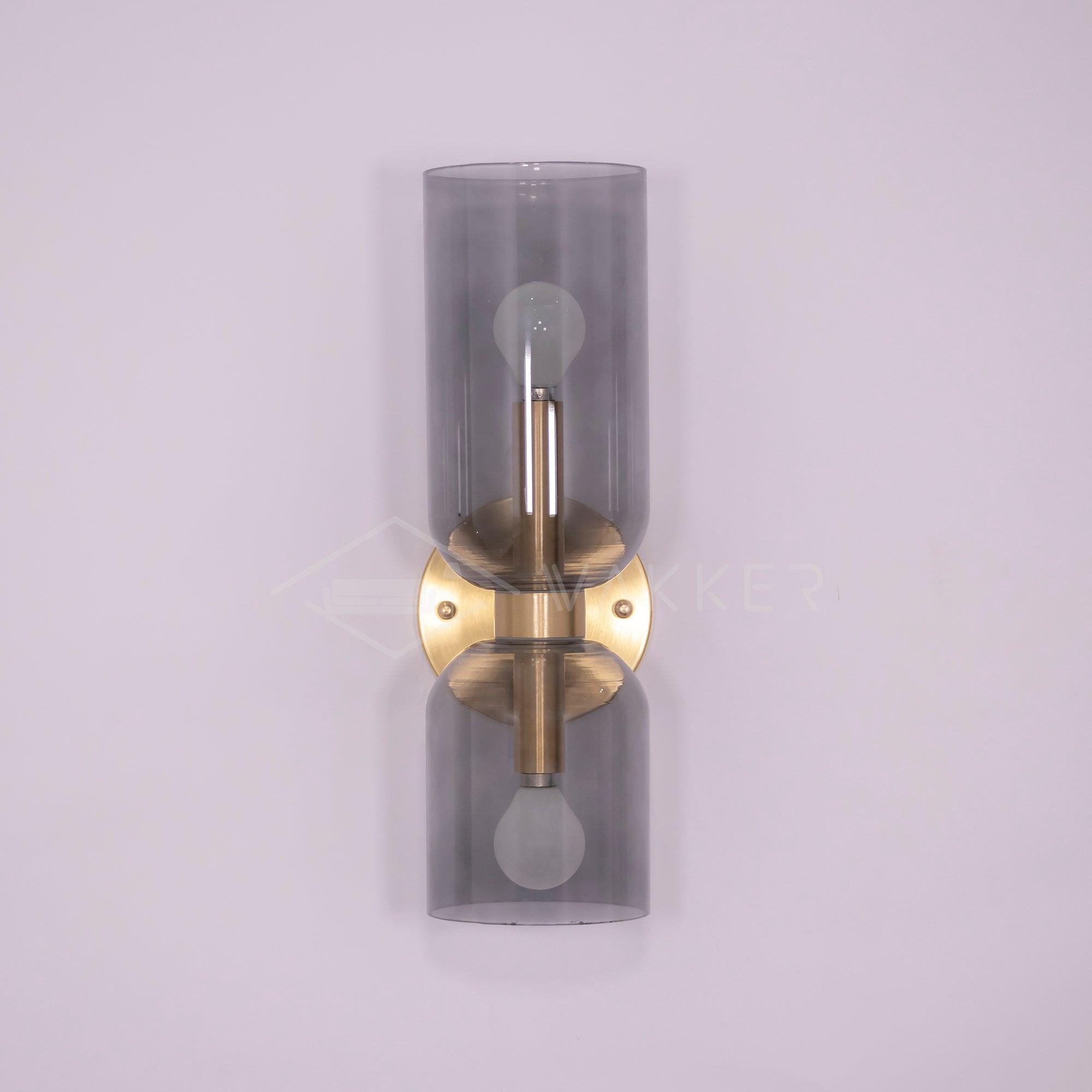 Edie Modern Geometric Wall Sconce with Opal Glass Shade and Brass Finish