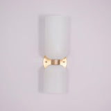Edie Modern Geometric Wall Sconce with Opal Glass Shade and Brass Finish