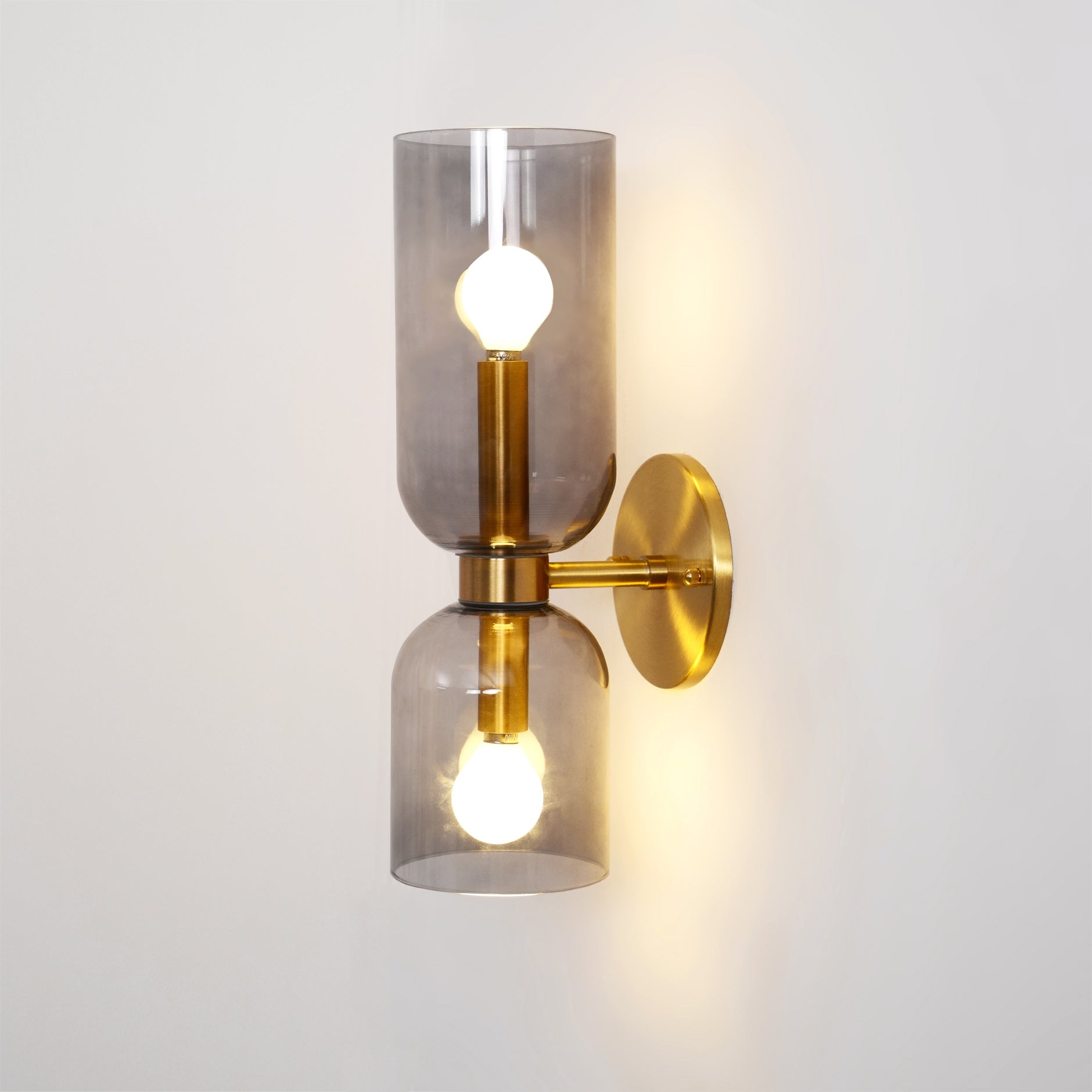Edie Modern Geometric Wall Sconce with Opal Glass Shade and Brass Finish