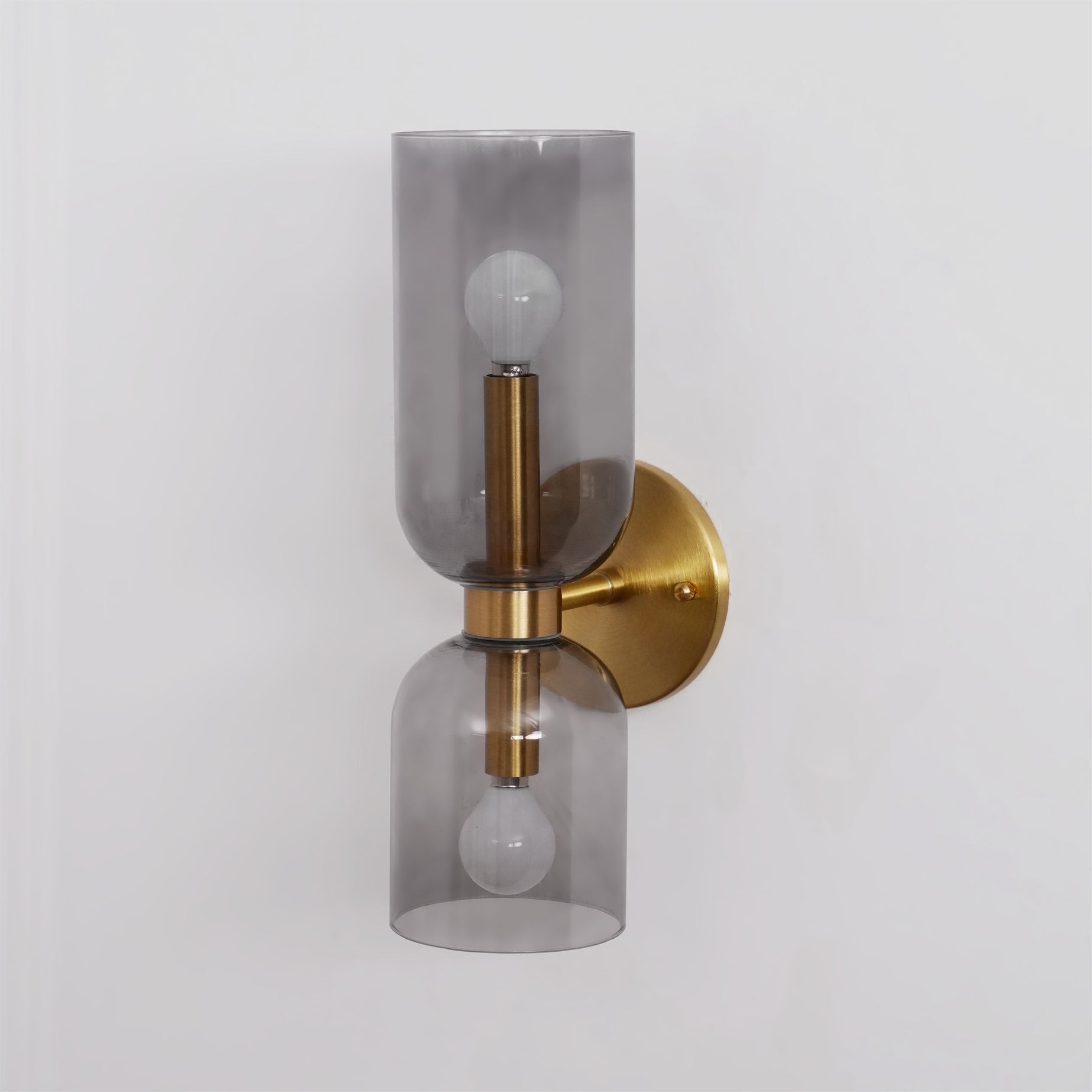 Edie Modern Geometric Wall Sconce with Opal Glass Shade and Brass Finish