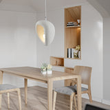Edna White Resin Pendant Lamp Modern Minimalist Hanging Light for Indoor Ceiling Decor