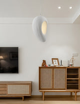 Edna White Resin Pendant Lamp Modern Minimalist Hanging Light for Indoor Ceiling Decor