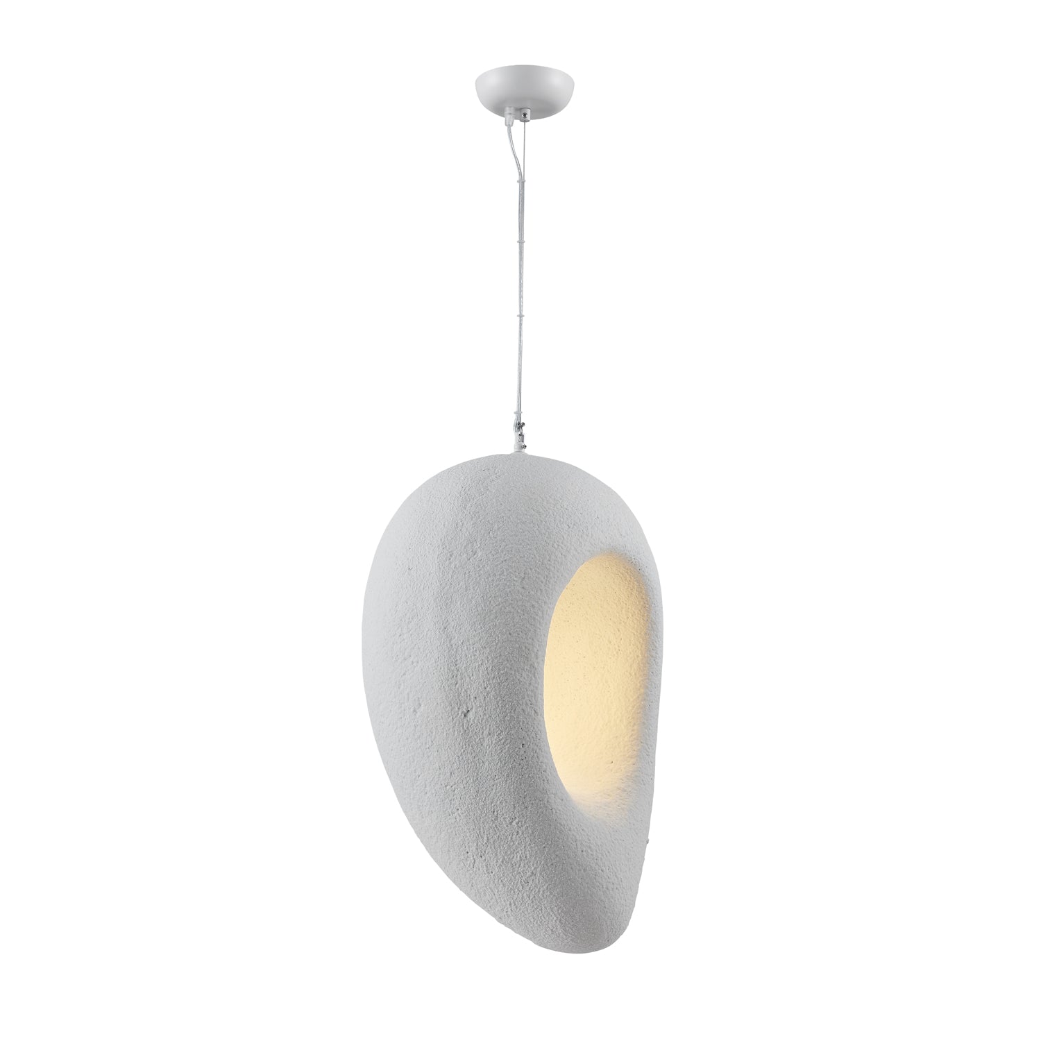 Edna White Resin Pendant Lamp Modern Minimalist Hanging Light for Indoor Ceiling Decor