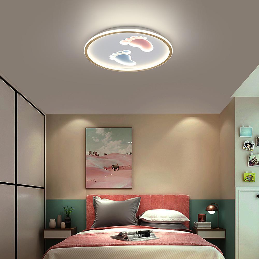 Modern Footprint Design LED Ceiling Light Nordic Metal Flush Mount for Bedroom Playroom