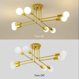 Modern 8 Light Sputnik Chandelier Industrial Metal Ceiling Light Fixture for Living Room and Bedroom