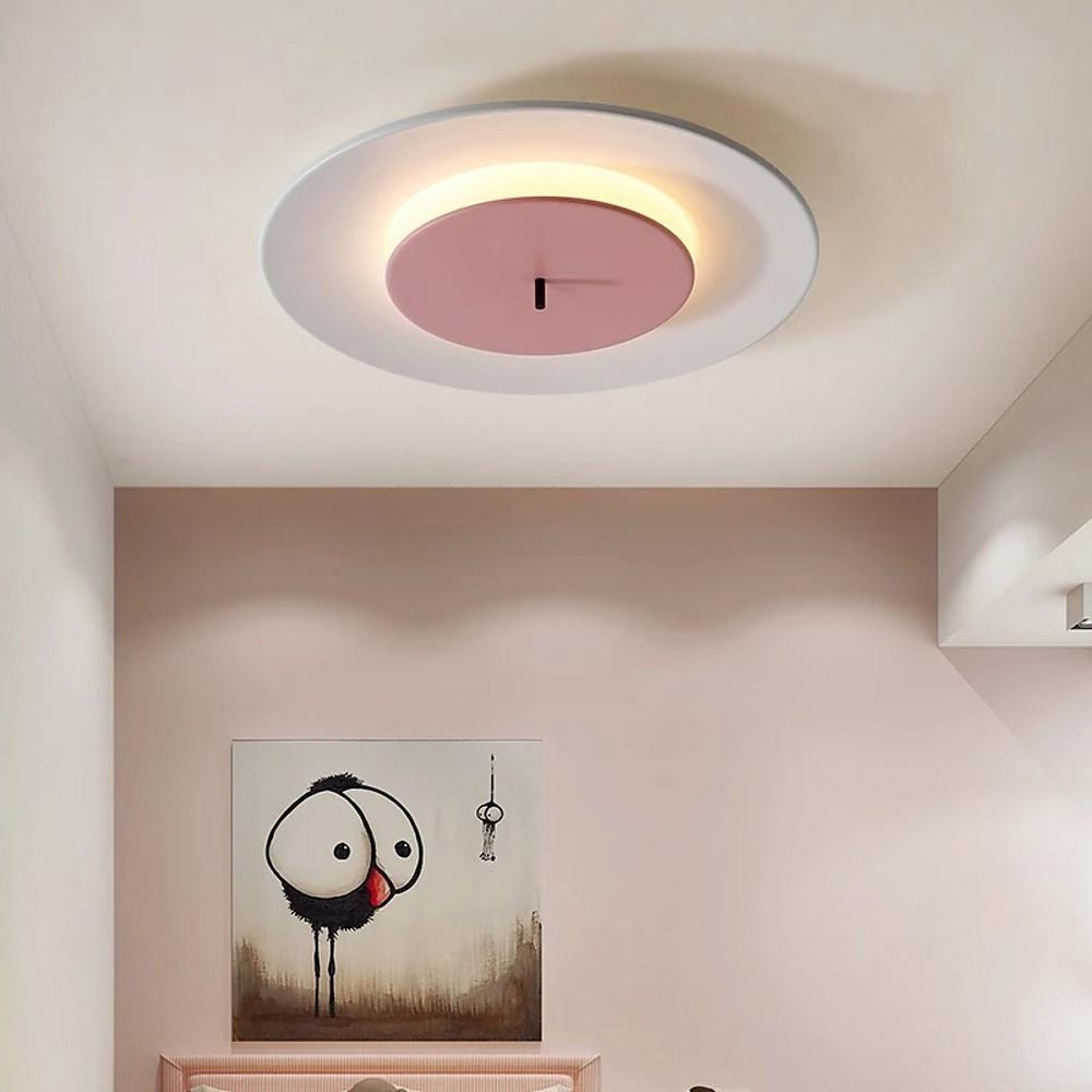Modern Geometric Double Circle LED Flush Mount Ceiling Light for Bedroom and Hallway