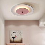 Modern Geometric Double Circle LED Flush Mount Ceiling Light for Bedroom and Hallway