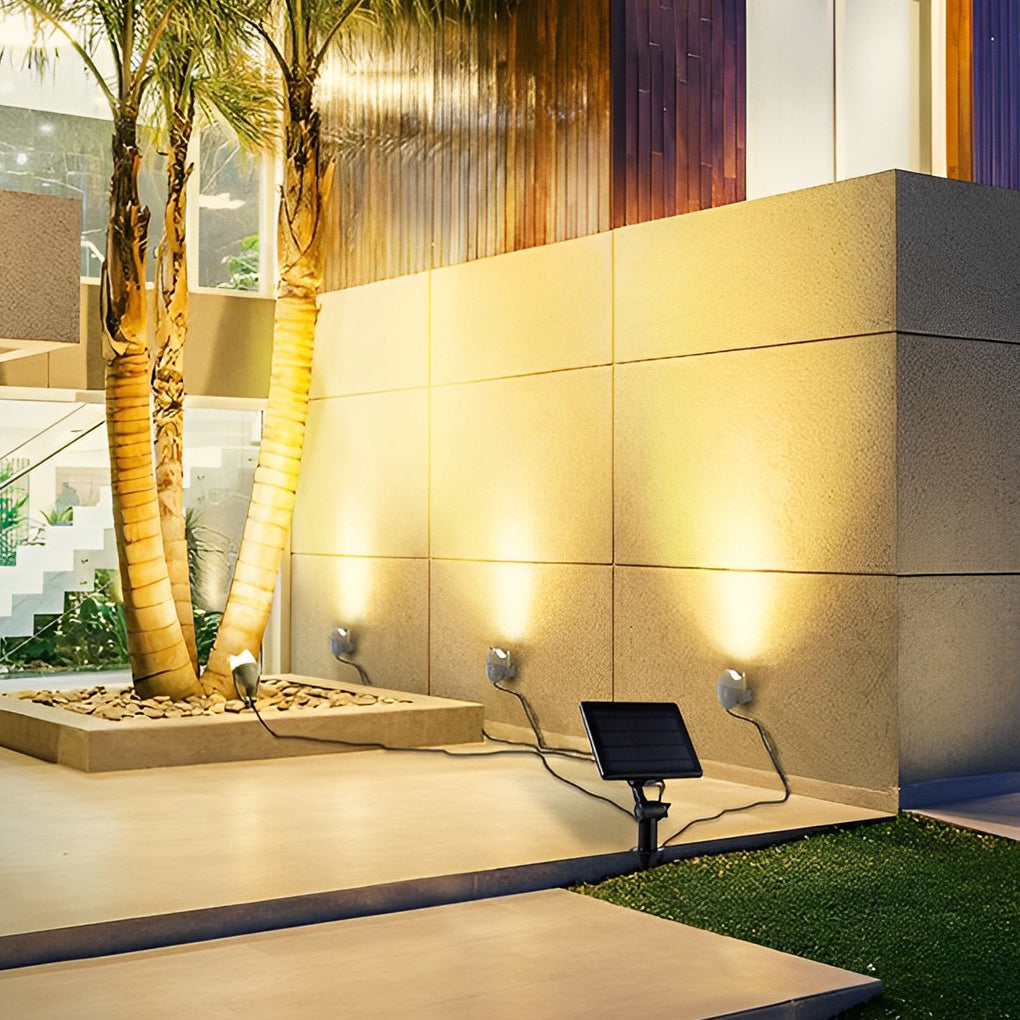 Eggshell Shape Solar Powered RGB Outdoor Spotlights Adjustable Landscape Garden Lights 4 Pieces