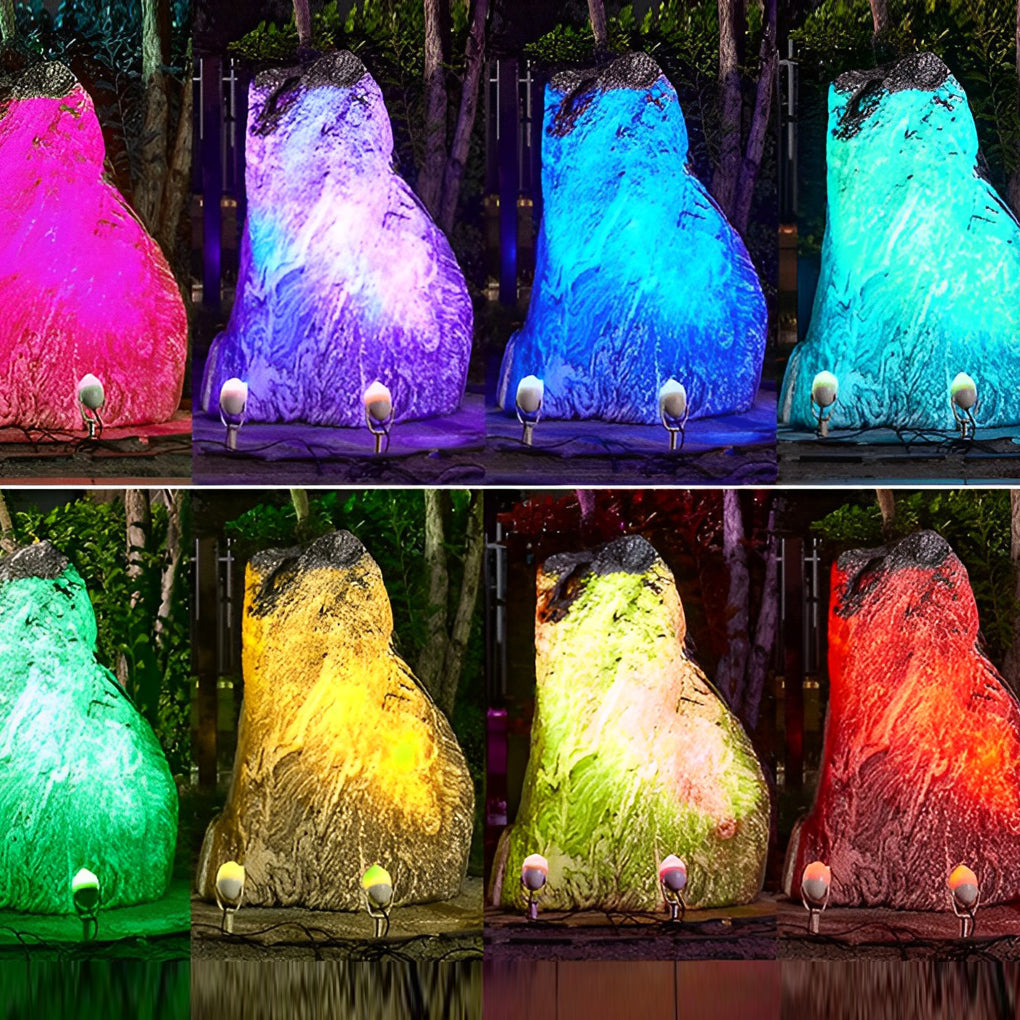 Eggshell Shape Solar Powered RGB Outdoor Spotlights Adjustable Landscape Garden Lights 4 Pieces