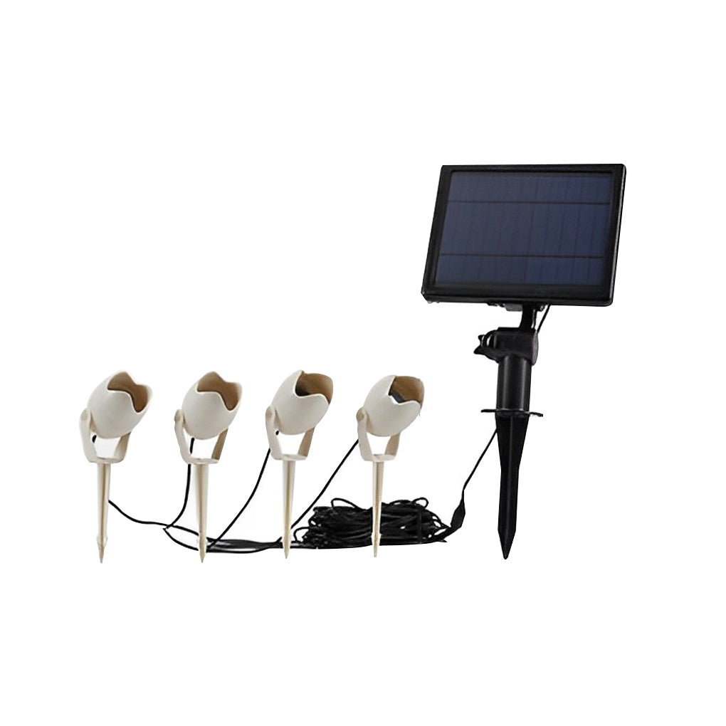 Eggshell Shape Solar Powered RGB Outdoor Spotlights Adjustable Landscape Garden Lights 4 Pieces