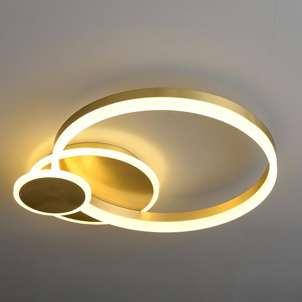 Modern Overlapping Circles Flush Mount Ceiling Light LED Metal Artistic Design 3 Light Fixture