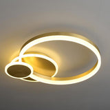 Modern Overlapping Circles Flush Mount Ceiling Light LED Metal Artistic Design 3 Light Fixture