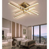 Modern Geometric Rectangular LED Flush Mount Ceiling Light for Living Room and Dining Area