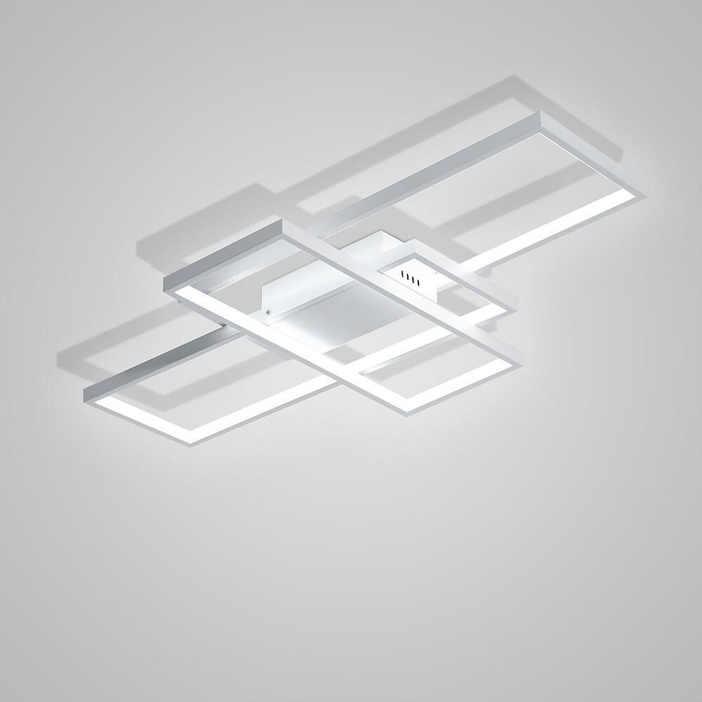 Modern Rectangular 3 Tier LED Flush Mount Ceiling Lamp Large Geometric Integrated Lighting Fixture