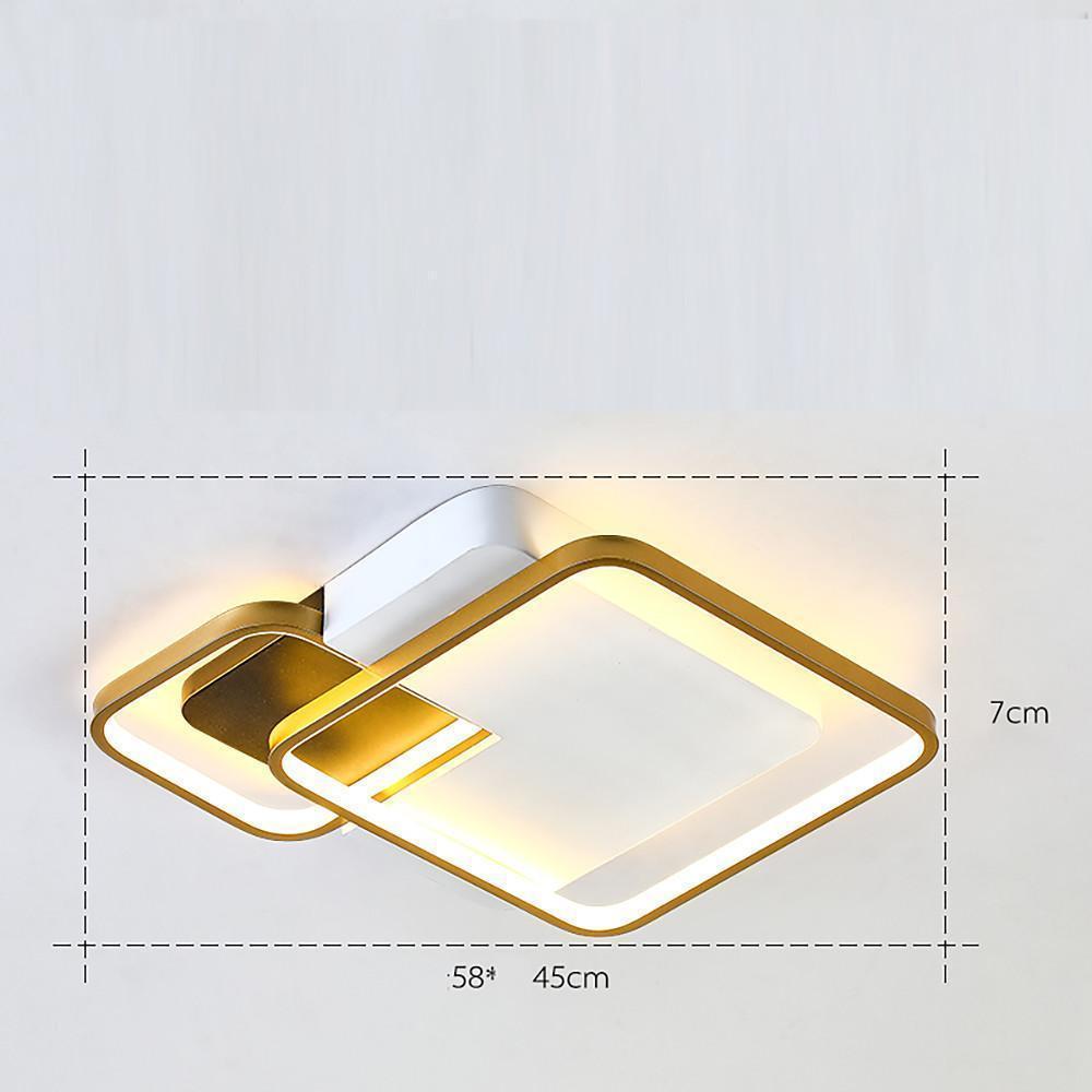 Modern Gold Geometric LED Flush Mount Ceiling Light for Nordic Living Room Decor