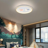 Modern Round LED Ceiling Light with Cartoon Hands Design for Childrens Bedroom Nordic Flush Mount