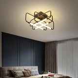 Modern Dimmable LED Geometric Lantern Flush Mount Ceiling Light Fixture for Living Room