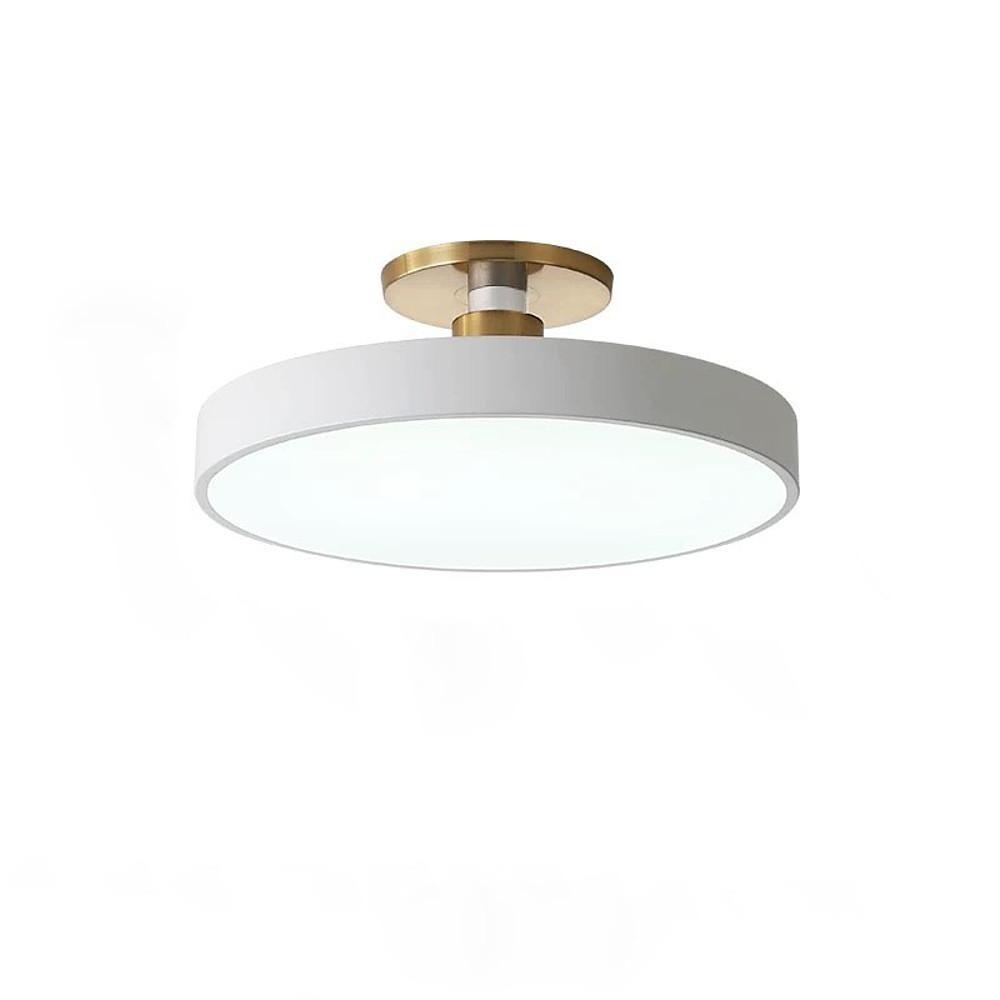 Modern 16 Inch Round LED Flush Mount Ceiling Light Circular Metal Fixture for Home Lighting