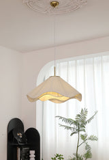 Elara Modern Curved Fabric Pendant Light Sculptural Ceiling Hanging Lamp for Dining Room